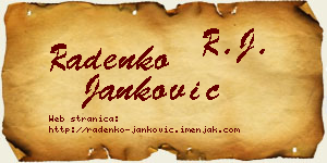 Radenko Janković vizit kartica